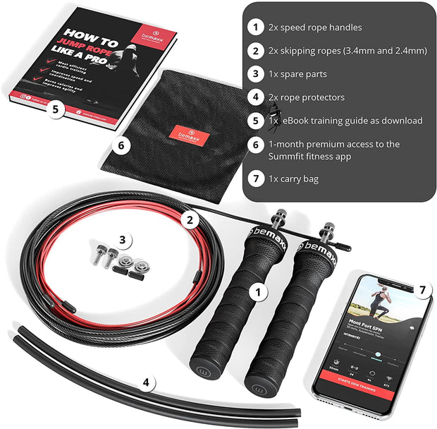2022 Exercise Gym Workout Training Fitness Heavy Steel Cable Wire Bearing Weighted Adjustable Skipping Rope Speed Jump Rope