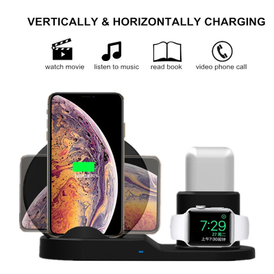 3 in 1 10W Fast Wireless Charger Dock Stand for iPhone 11 XS XR X 8 Apple Watch iWatch Pro Qi Charging Station