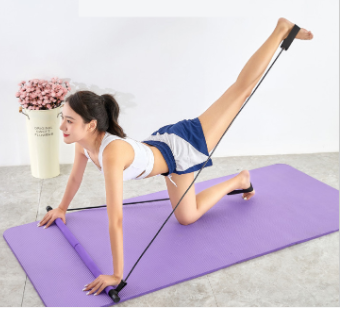 Hot Sale Home Gym Adjustable Portable Pilates Exercise Stick Kit With Resistance Band Yoga Stick Fitness Bar